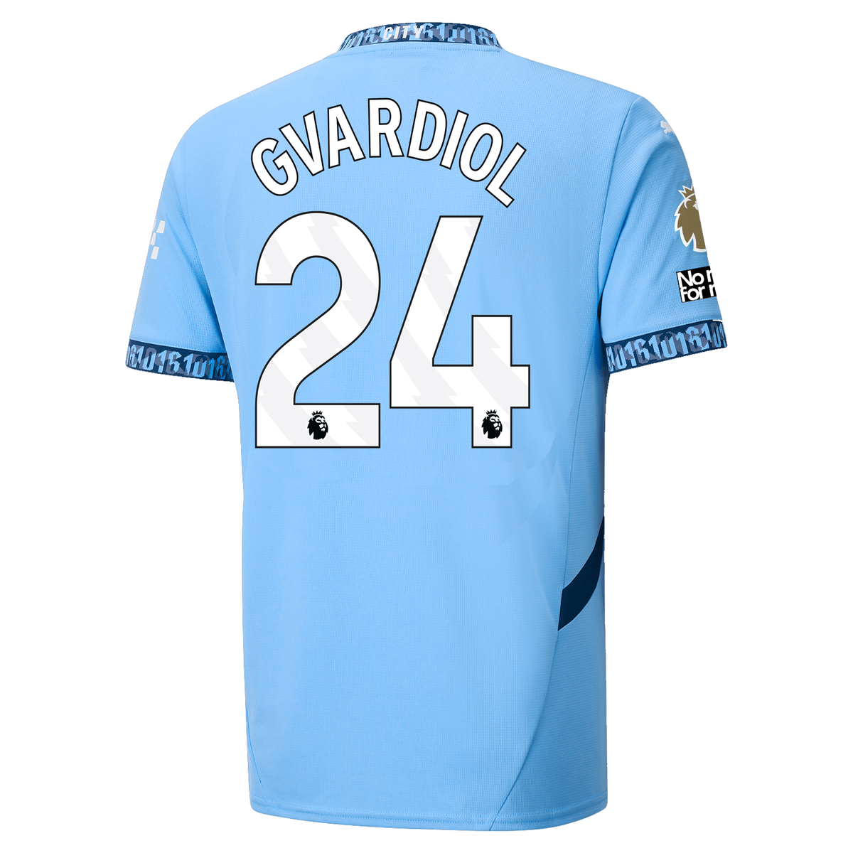 Puma Manchester City Joško Gvardiol Authentic Home Jersey w/ EPL + No Room For Racism Patch 24/25 (Team Light Blue/Marine Blue)