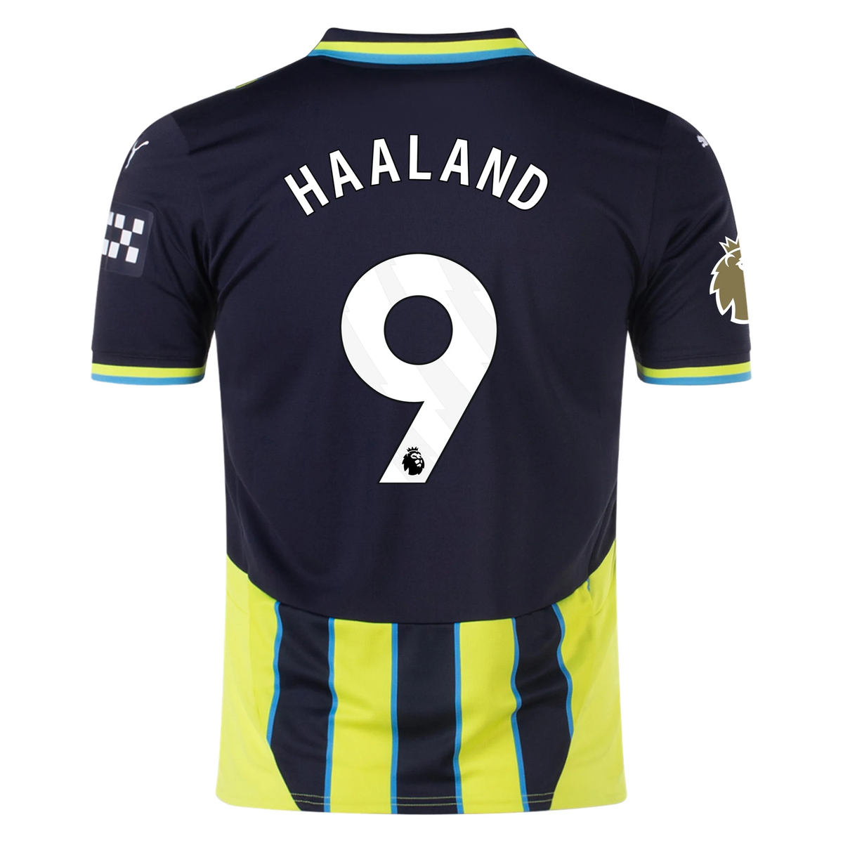 Puma Manchester City Erling Haaland Away Jersey w/ EPL + Club World Cup Patch 24/25 (New Navy/Yellow Glow)