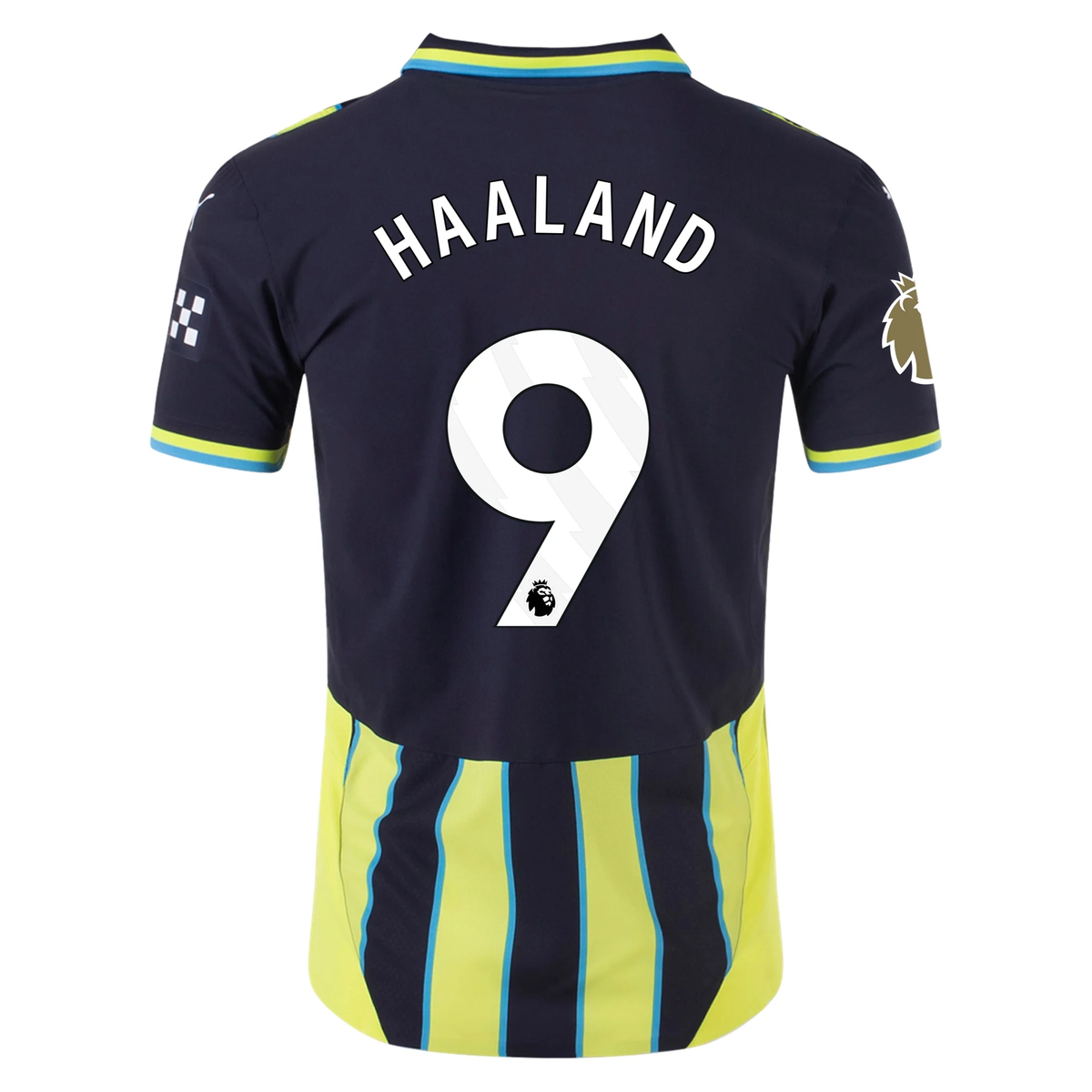 Puma Manchester City Authentic Erling Haaland Away Jersey w/ EPL + Club World Cup Patch 24/25 (New Navy/Yellow Glow)