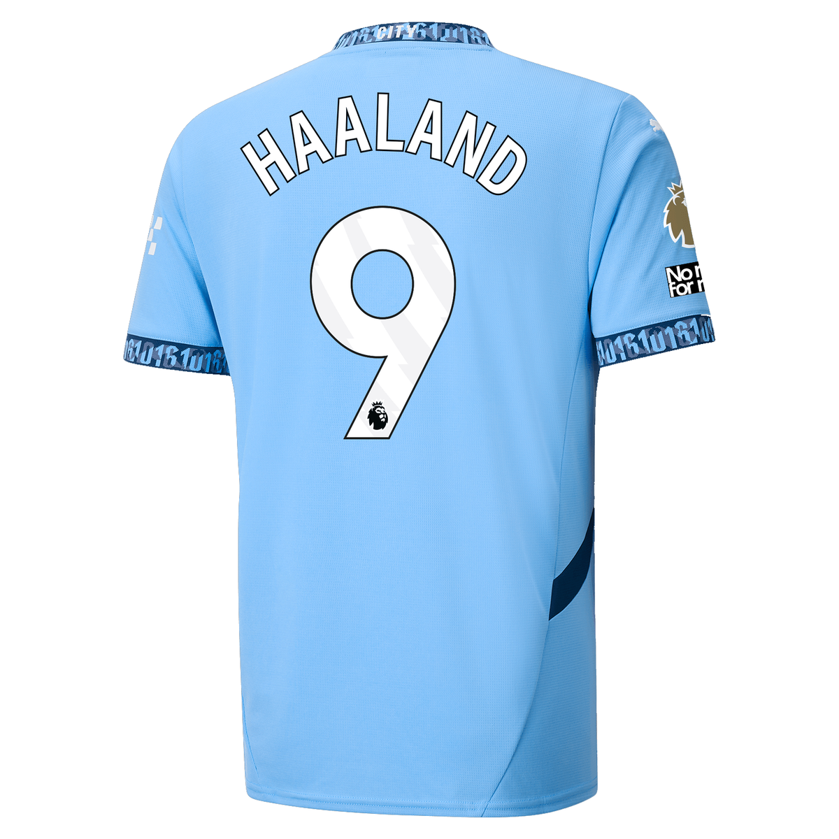 Puma Manchester City Erling Haaland Authentic Home Jersey w/ EPL + No Room For Racism Patch 24/25 (Team Light Blue/Marine Blue)