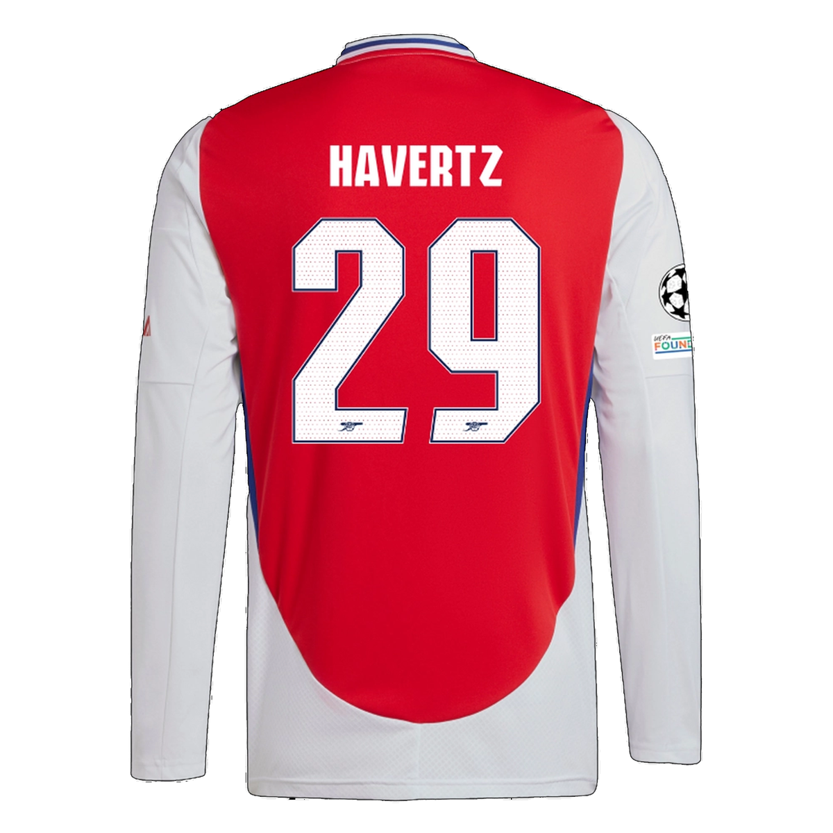 adidas Arsenal Kai Havertz Home Long Sleeve Jersey w/ Champions League Patches 24/25 (Better Scarlet/White)