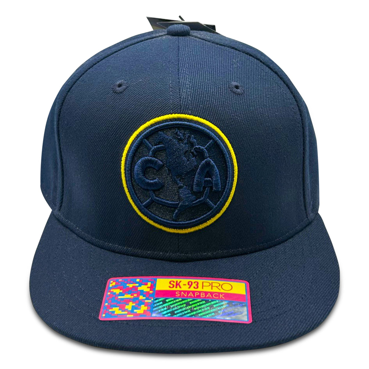 Fan Ink Club America Eclipse Snapback Hat (Navy/Yellow)