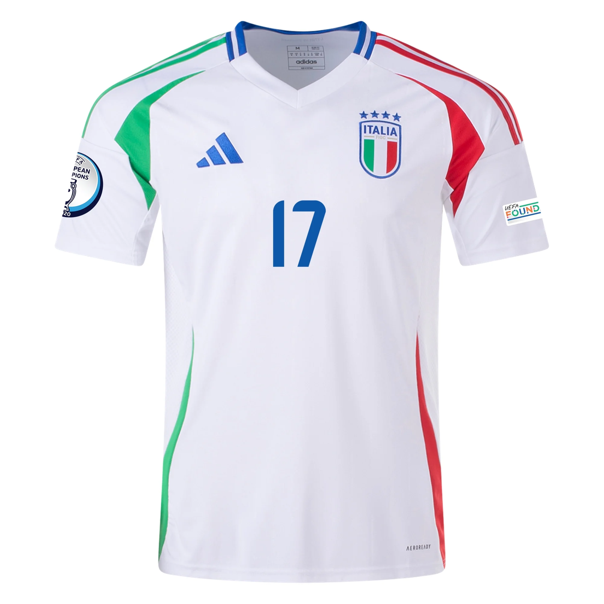 adidas Italy Ciro Immobile Away Jersey w/ Euro 2024 Patches 24/25 (Blue)