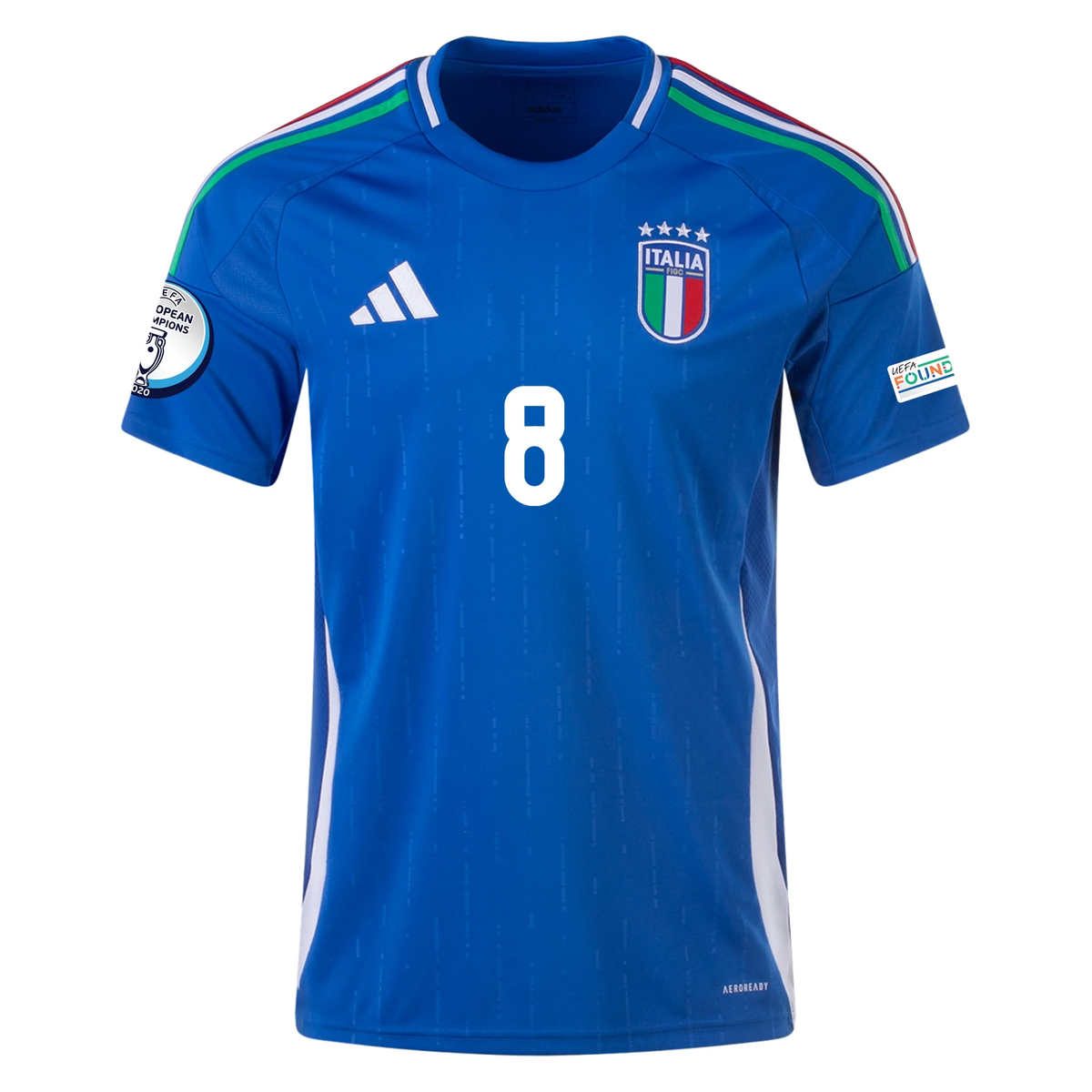 adidas Italy Jorginho Home Jersey w/ Euro 2024 Patches 24/25 (Blue)