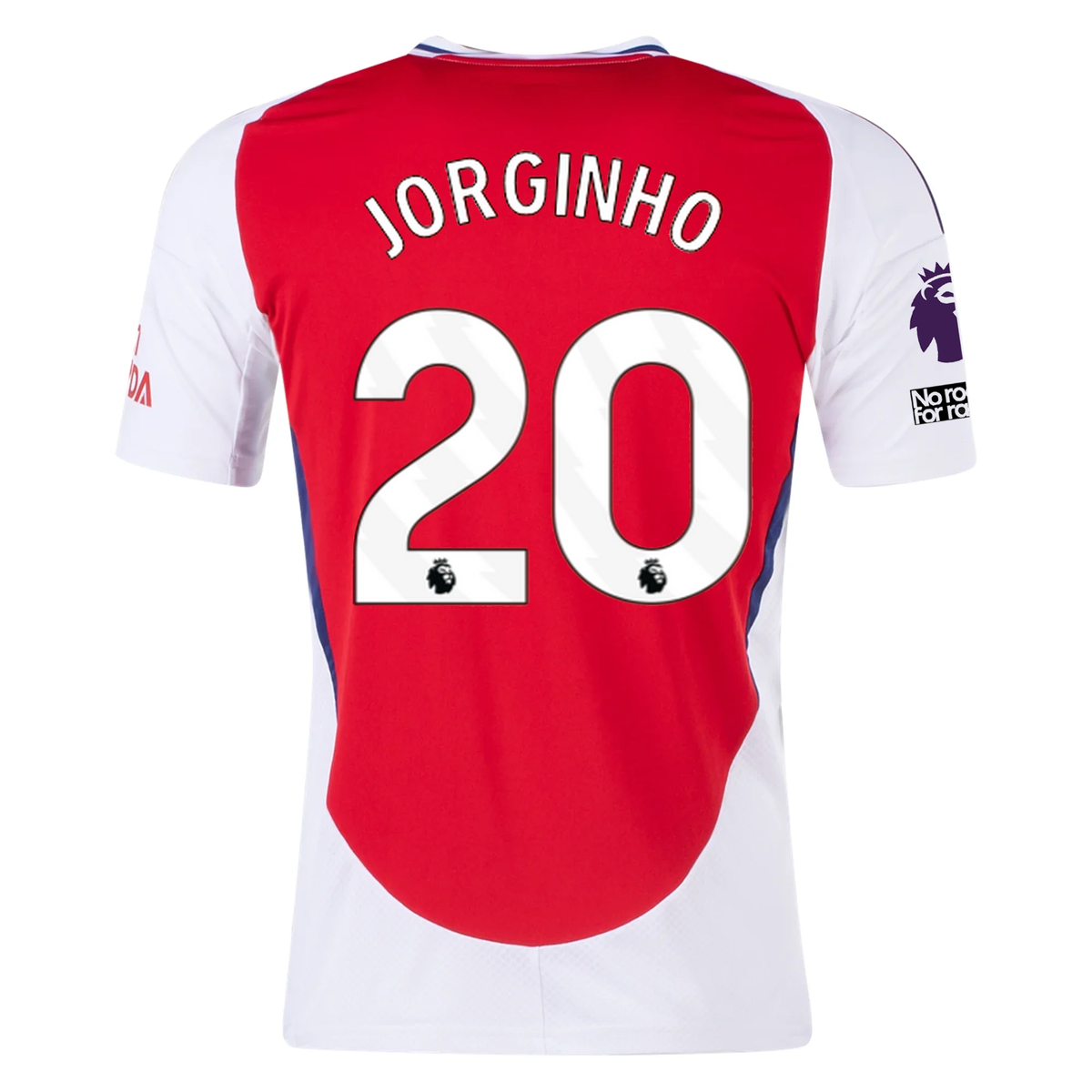 adidas Arsenal Jorginho Home Jersey w/ EPL + No Room For Racism Patches 24/25 (Better Scarlet/White)