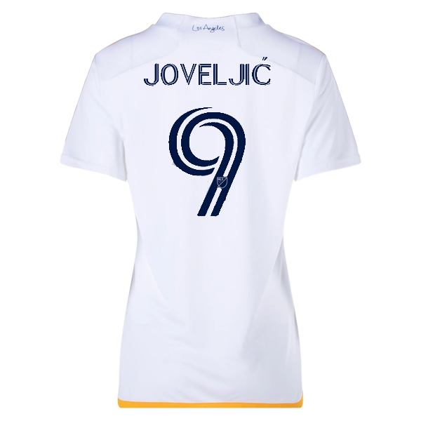 adidas Womens LA Galaxy Dejan Joveljić Home Jersey 24/25 (White/Yellow/Navy)