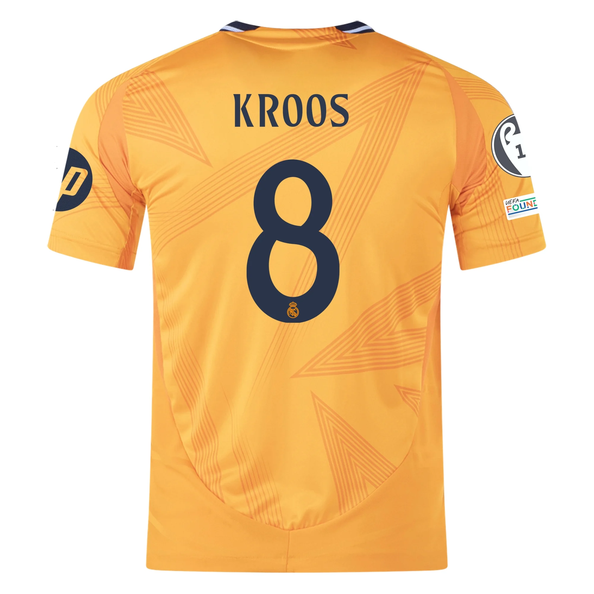 adidas Real Madrid Authentic Toni Kroos Away Jersey w/ Champions League Patches 24/25 (Crew Orange)