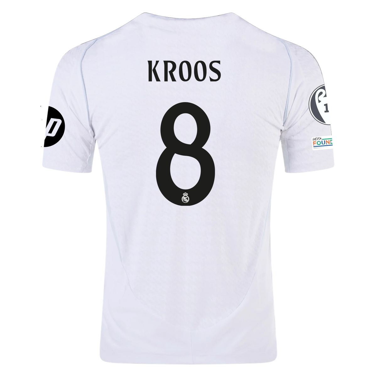 adidas Real Madrid Authentic Toni Kroos Home Jersey w/ Champions League Patches 24/25 (White/Black)