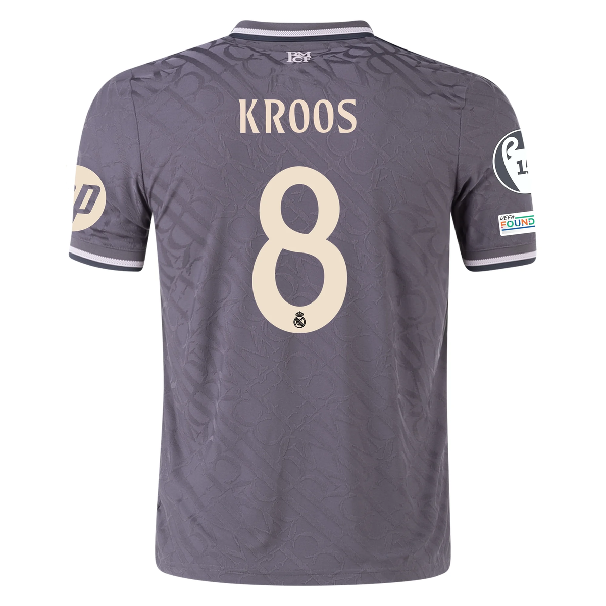 adidas Real Madrid Authentic Toni Kroos Third Jersey w/ Champions League Patches 24/25 (Charcoal)