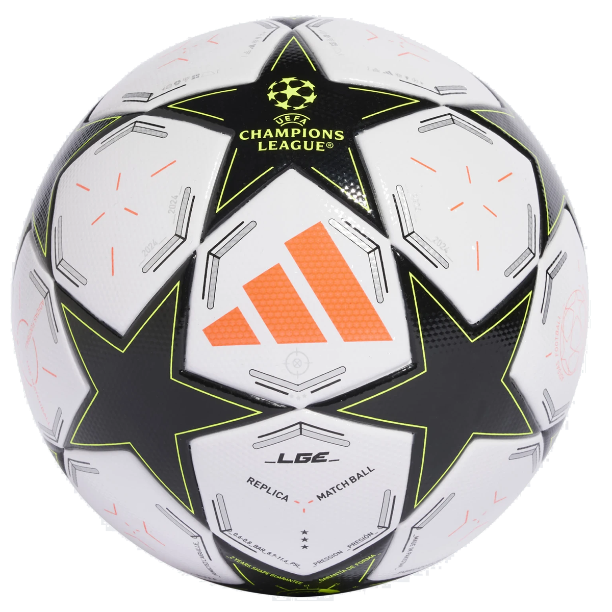 adidas UCL League Top Ball 24/25 (White/Black/Solar Yellow)