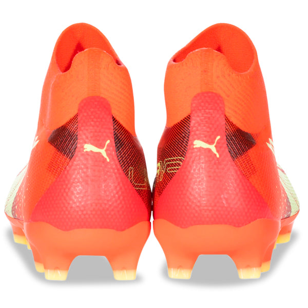 Puma Ultra Match+ Laceless FG/AG Soccer Cleats (Coral/Fizzy Light/Black)