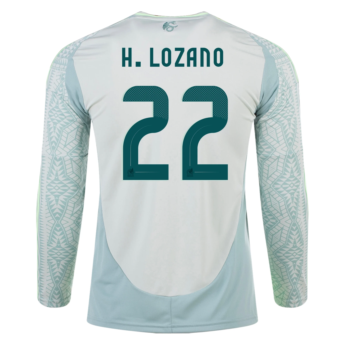 adidas Mens Mexico Hirving Lozano Away Long Sleeve Jersey 24/25 (Linen Green)