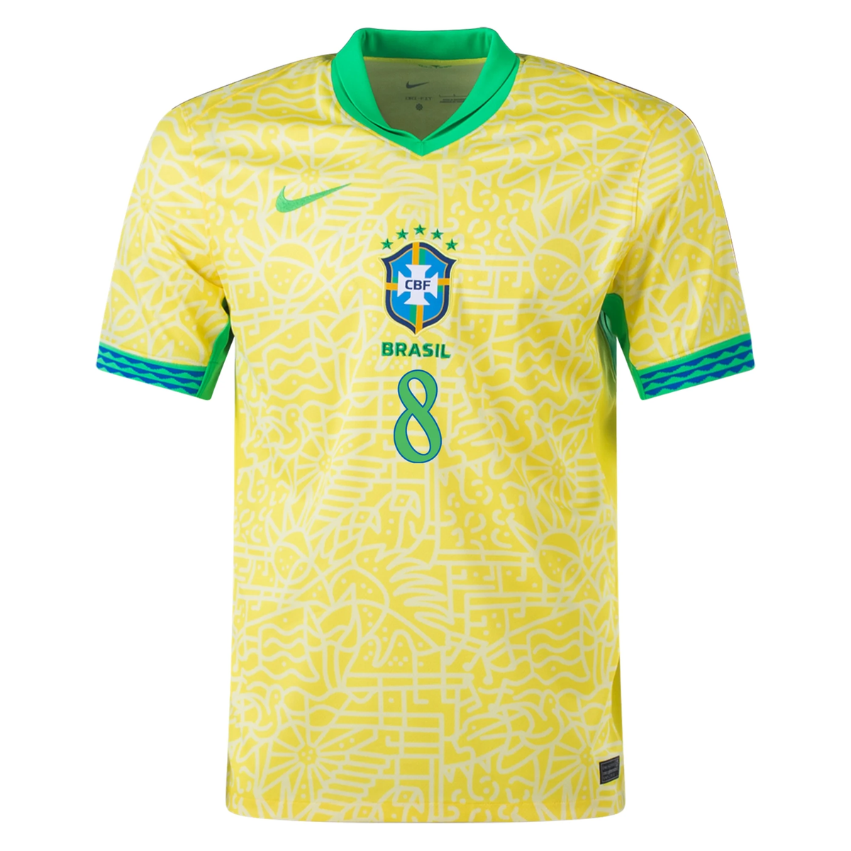 Nike Brazil Authentic Lucas Paqueta Home Jersey 24/25 (Dynamic Yellow/Lemon Chiffon/Green Spark)