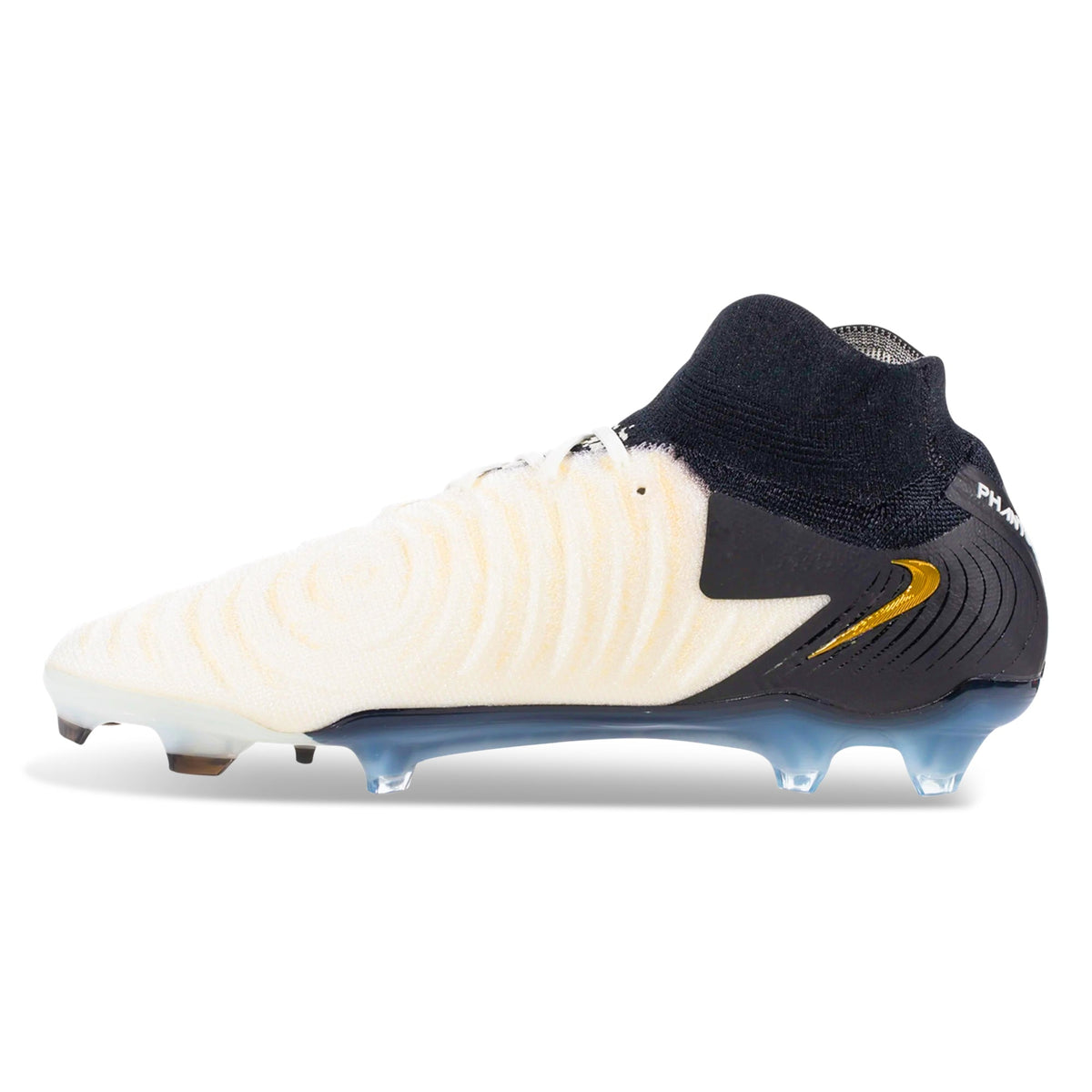 Nike Phantom Luna 2 Elite Firm Ground Soccer Cleats (White/Black/Metallic Gold Coin)