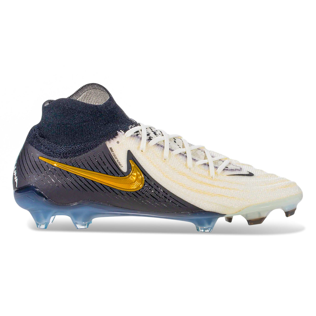 Nike Phantom Luna 2 Elite Firm Ground Soccer Cleats (White/Black/Metallic Gold Coin)