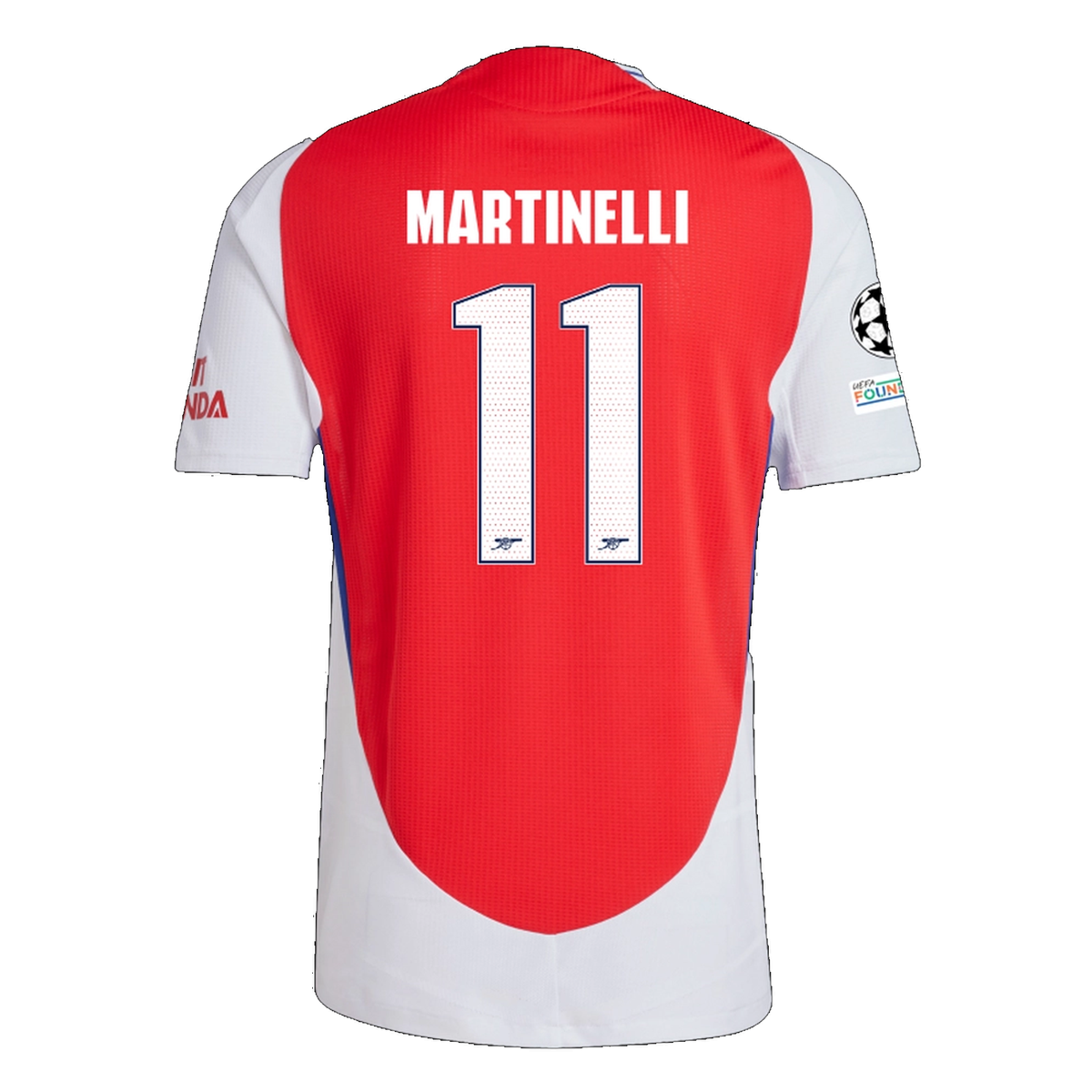 adidas Arsenal Authentic Gabriel Martinelli Home Jersey w/ Champions League Patches 24/25 (Better Scarlet/White)