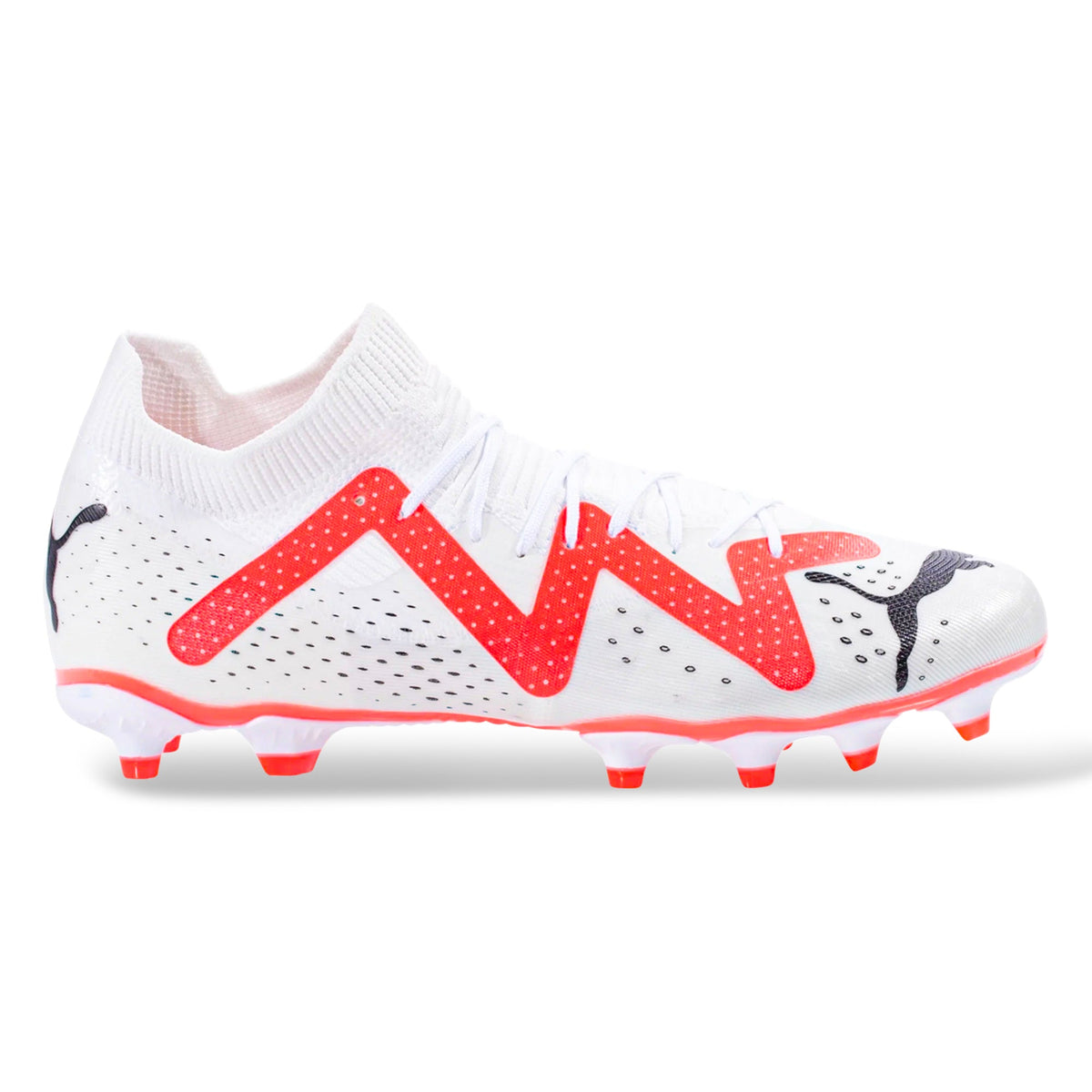 Puma Future Match FG/MG Soccer Cleats (Puma White/Fire Orchid)