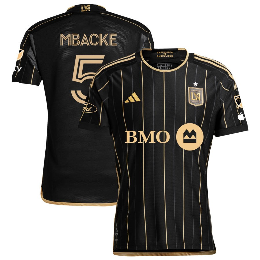 adidas LAFC Authentic Mbacke Home Jersey w/ MLS + Apple TV + Ford Patches 24/25 (Black/Gold)