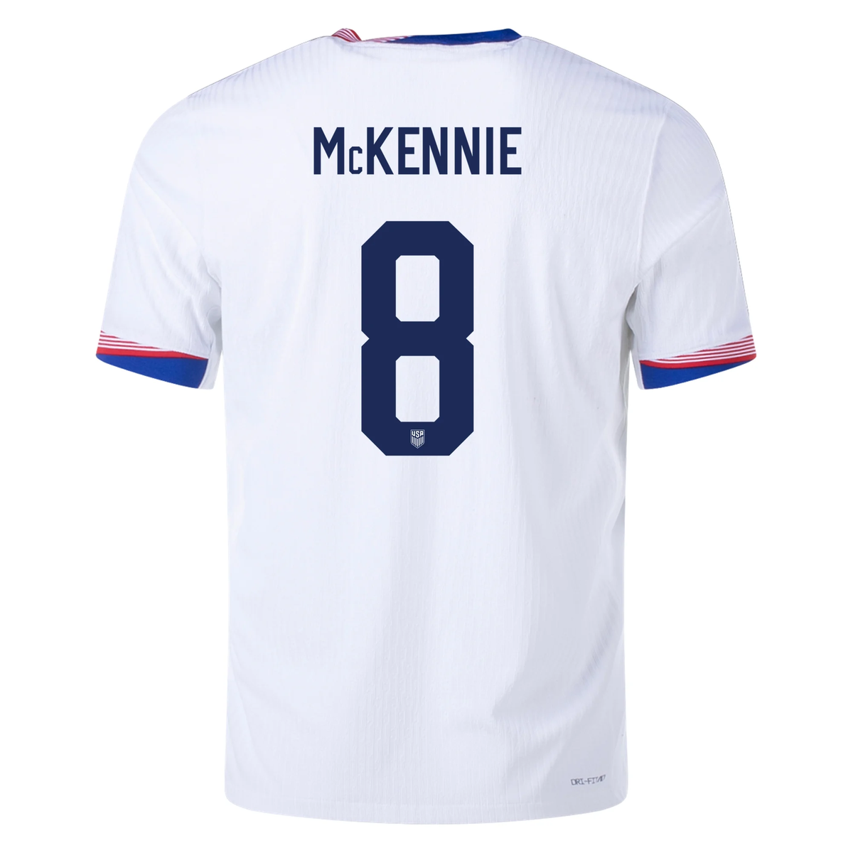 Nike Mens United States Authentic Weston McKennie Match Home Jersey 24/25 (White/Obsidian)