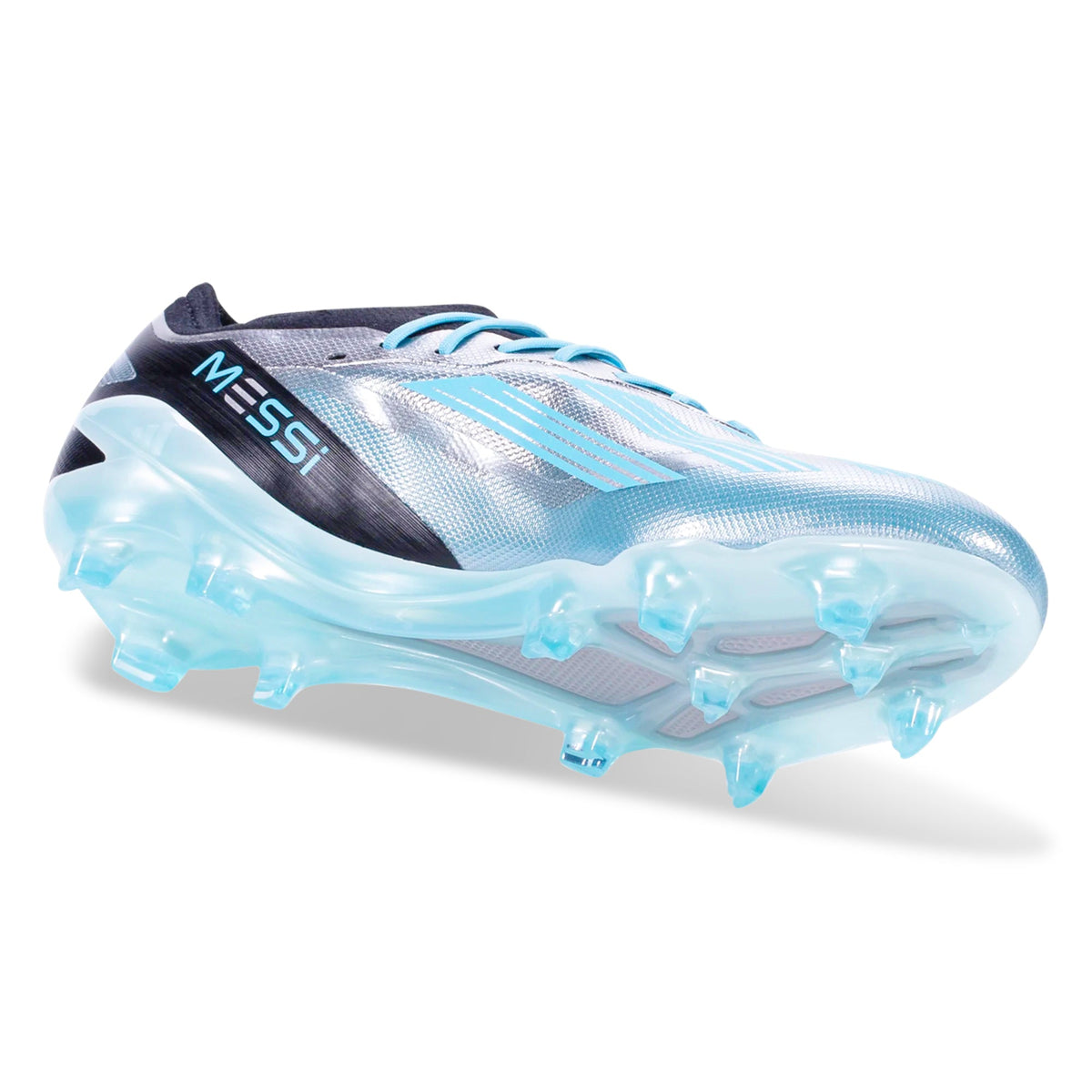 adidas X Crazyfast Messi.1 Firm Ground Soccer Cleats (Silver Metallic/Bliss Blue)