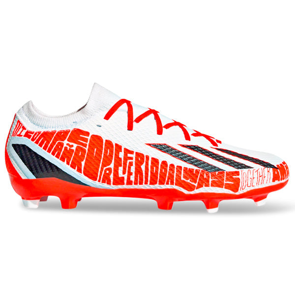 adidas X Speedportal Messi.3 Firm Ground Soccer Cleats (Core White/Solar Red)