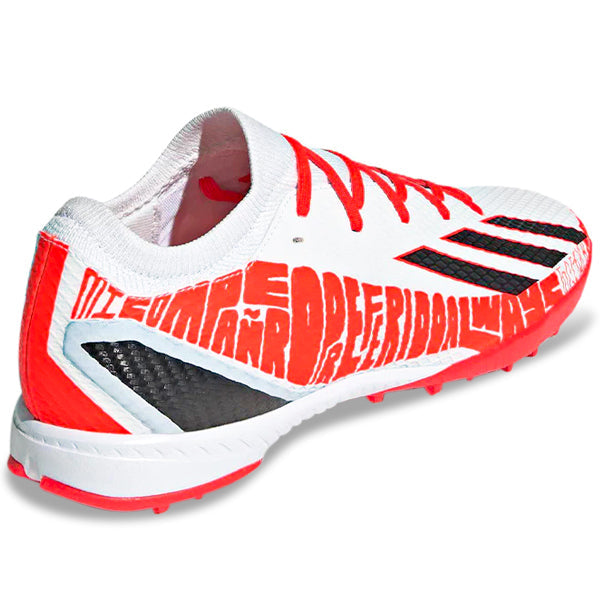 adidas X Speedportal Messi.3 Turf Soccer Shoes (White/Solar Red)