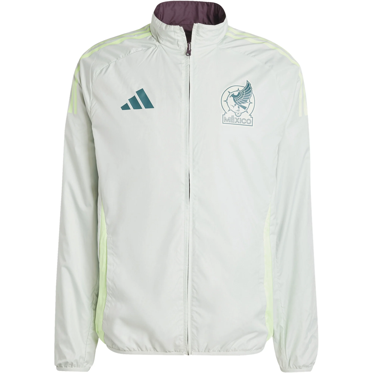 adidas Mexico Anthem Jacket 2024 (Dark Burgundy/Linen Green)