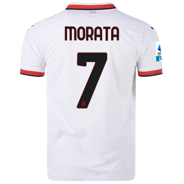 Puma AC Milan Authentic Alvaro Morata Away Jersey w/ Series A Patch 24/25 (Puma White)