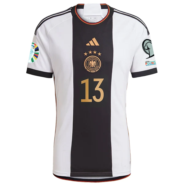 adidas Germany Thomas Muller Home Jersey w/ Euro Qualifying Patches 22/23 (White/Black)