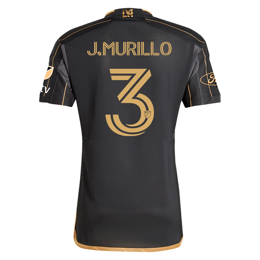 adidas LAFC Jesús David Murillo Home Jersey w/ MLS + Apple TV + Ford Patches 24/25 (Black/Gold)