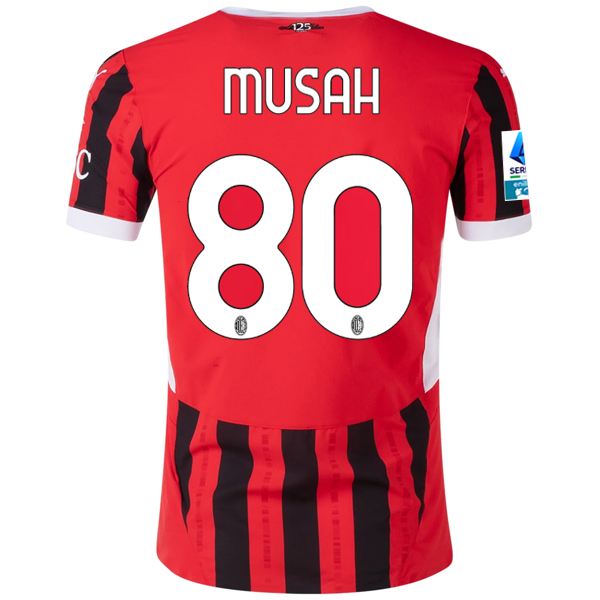 Puma AC Milan Authentic Yunus Musah Home Jersey w/ Serie A Patch 24/25 (Puma Red/Puma Black)