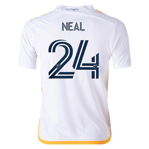 adidas Youth LA Galaxy Jalen Neal Home Jersey 24/25 (White/Yellow/Navy)