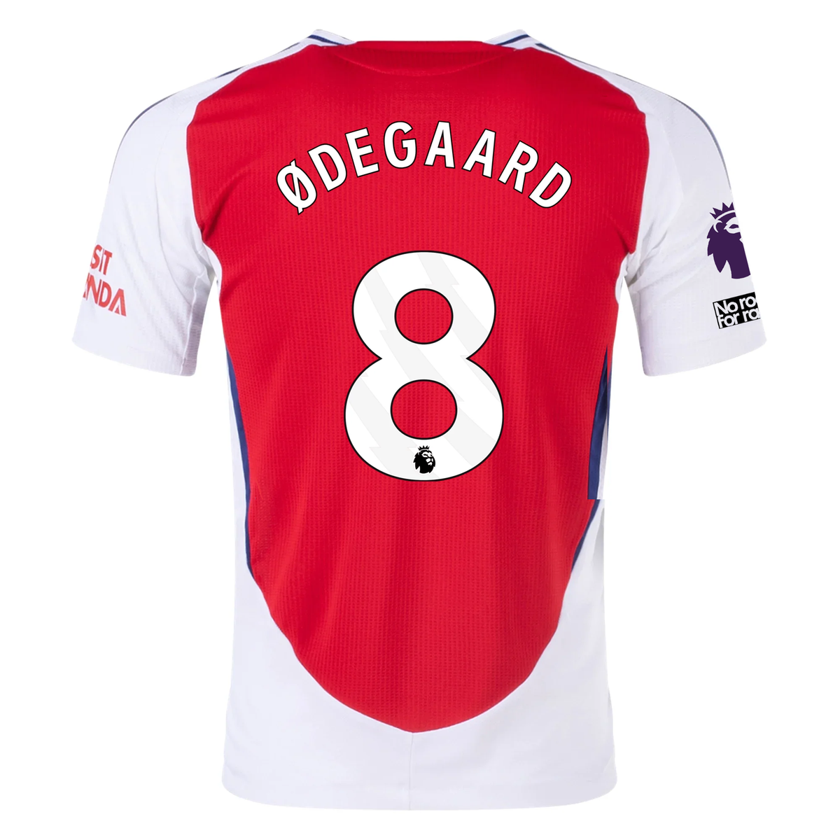 adidas Arsenal Authentic Martin Ødegaard Home Jersey w/ EPL + No Room For Racism Patches 24/25 (Better Scarlet/White)