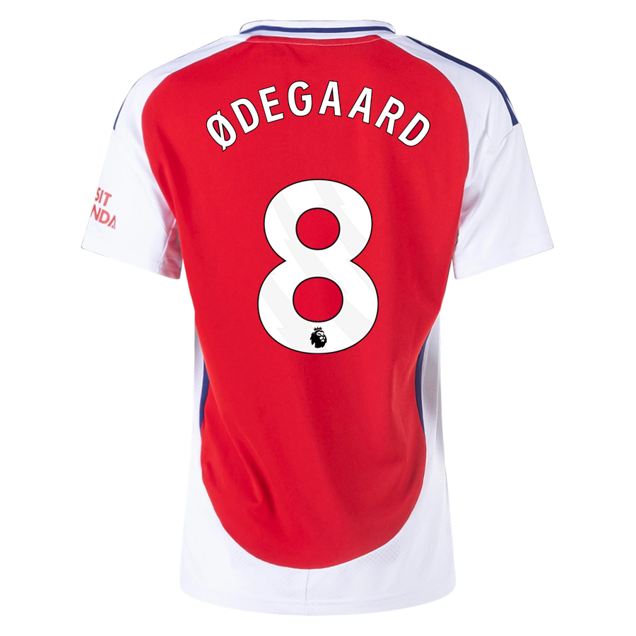 adidas Womens Arsenal Martin Odegaard Home Jersey 24/25 (Better Scarlet/White)