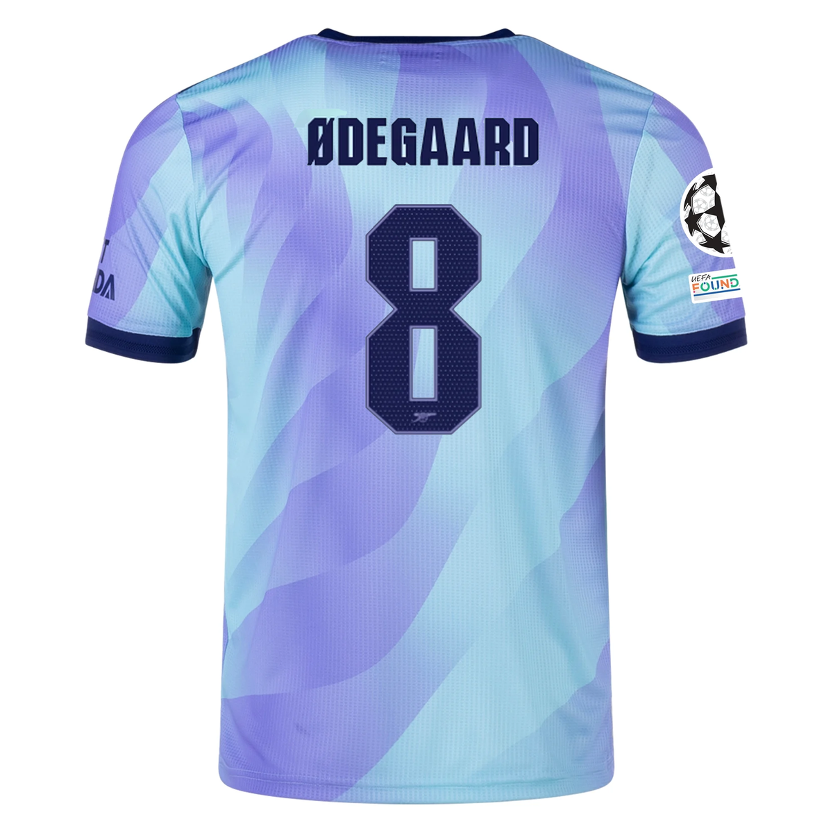 adidas Arsenal Authentic Martin Ødegaard Third Jersey w/ Champions League Patches 24/25 (Clear Aqua/Light Flash Purple)