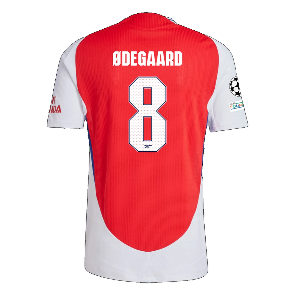 adidas Arsenal Authentic Martin Ødegaard Home Jersey w/ Champions League Patches 24/25 (Better Scarlet/White)