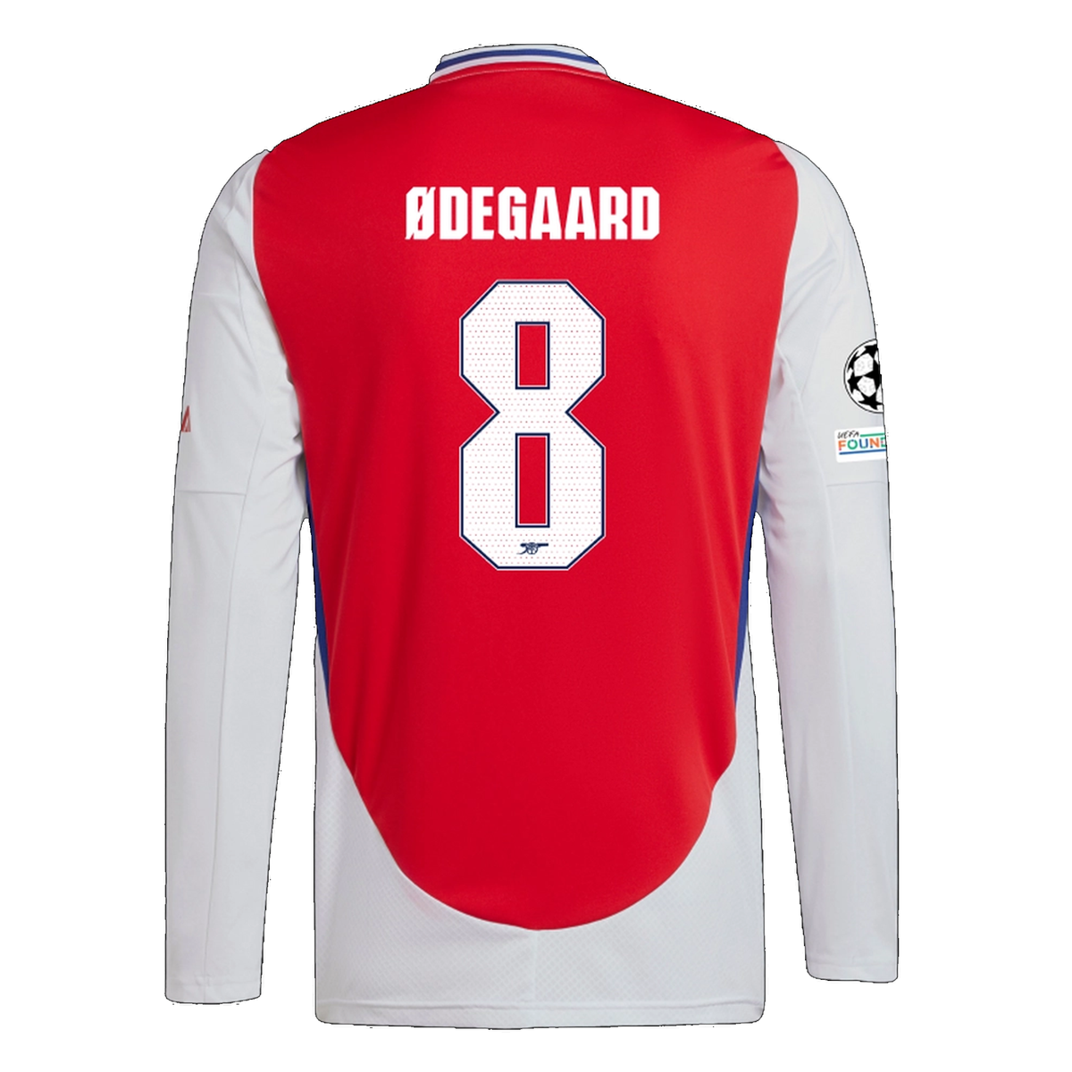 adidas Arsenal Martin Ødegaard Home Long Sleeve Jersey w/ Champions League Patches 24/25 (Better Scarlet/White)