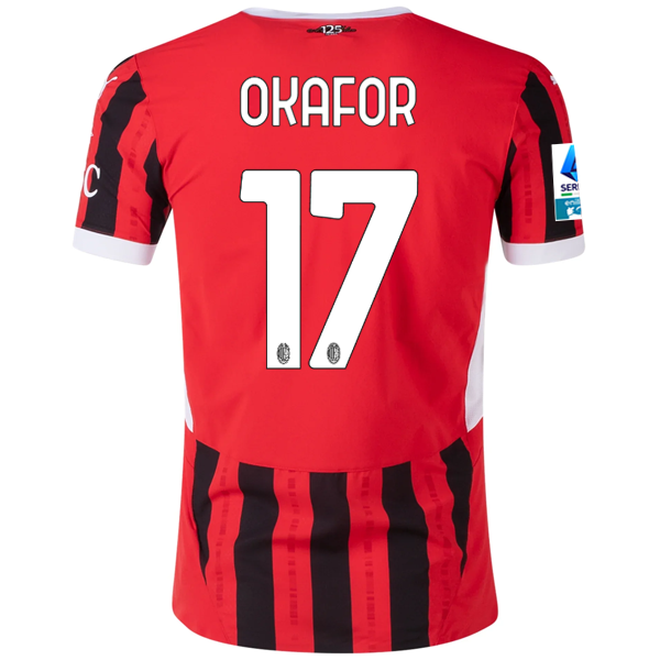 Puma AC Milan Authentic Noah Okafor Home Jersey w/ Serie A Patch 24/25 (Puma Red/Puma Black)