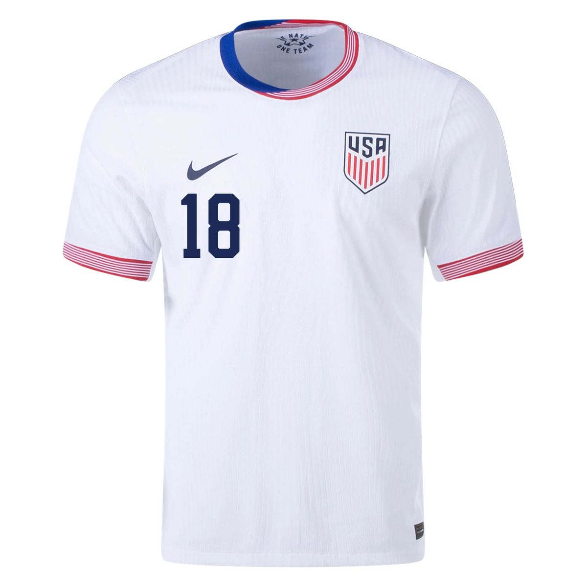 Nike Mens United States Authentic Ricardo Pepi Match Home Jersey 24/25 (White/Obsidian)