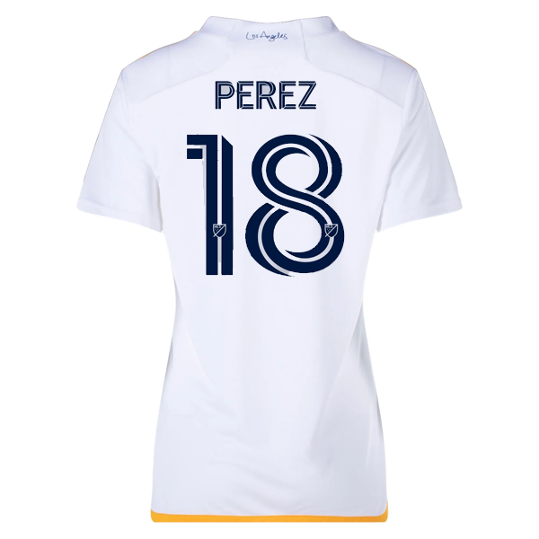 adidas Womens LA Galaxy Jonathan Perez Home Jersey 24/25 (White/Yellow/Navy)