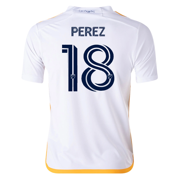 adidas Youth LA Galaxy Jonathan Pérez Home Jersey 24/25 (White/Yellow/Navy)