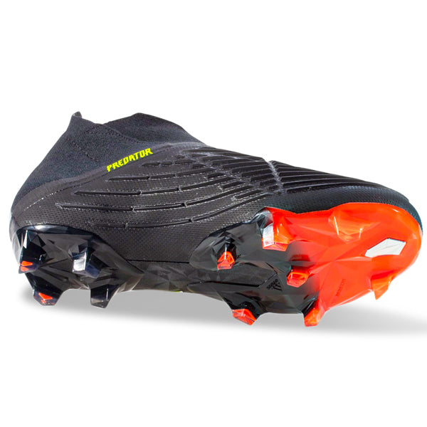 adidas Predator Edge+ Firm Ground Soccer Cleats (Core Black/Team Solar Yellow)