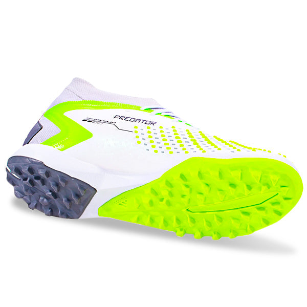 Adidas Predator Accuracy.1 Turf Soccer Shoes (White/Core Black/Lucid Lemon)