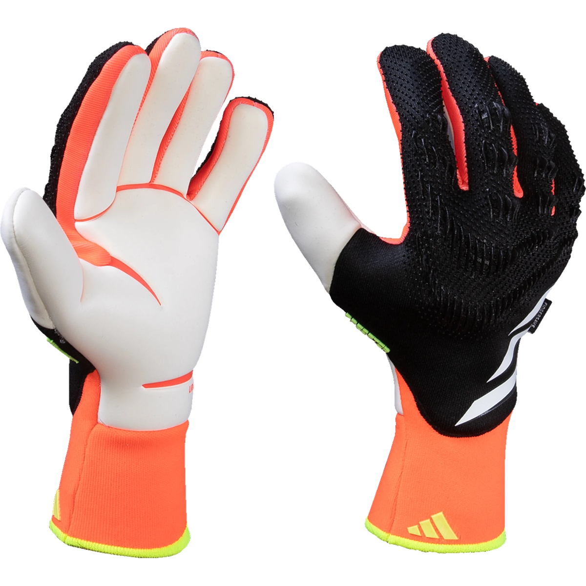 adidas Predator Pro Fingersave Goalkeeper Glove (Black/Solar Red/Solar Yellow)