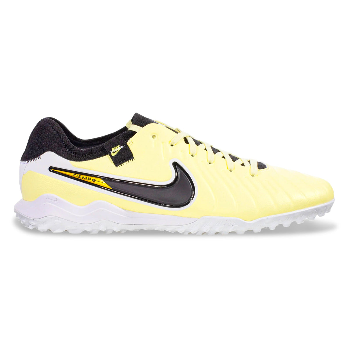 Nike Legend 10 Pro Turf Soccer Shoes (Lemonade/Black-Metallic Gold Coin)