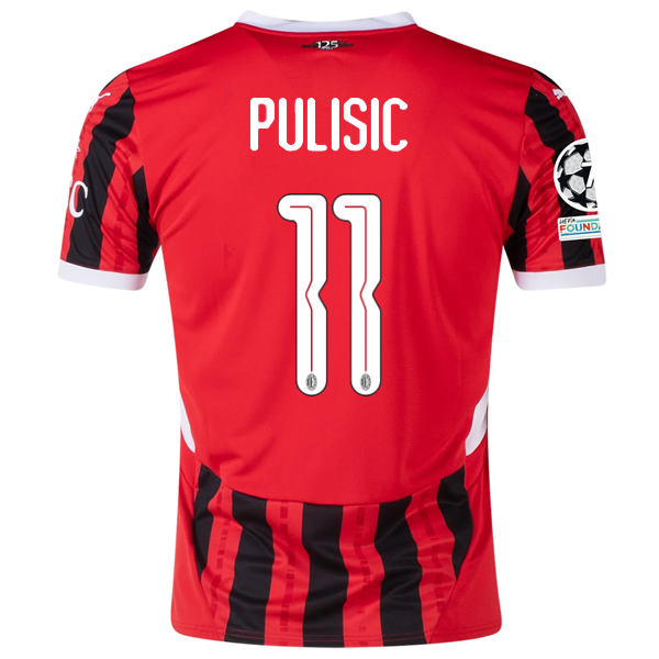 Puma AC Milan Christian Pulisic Home Jersey w/ Champions League Patches 24/25 (Puma Red/Puma Black)