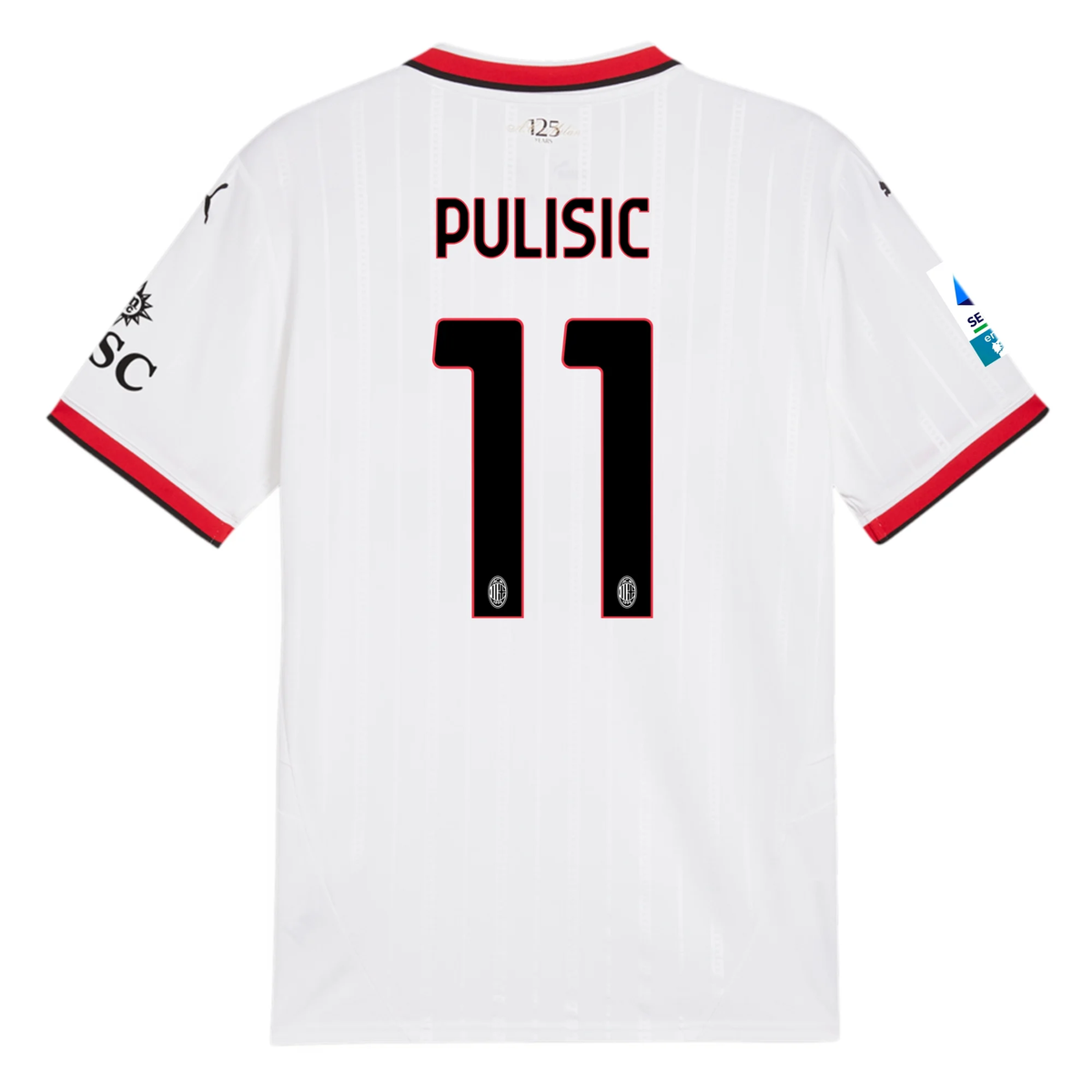 Puma AC Milan Christian Pulisic Away Jersey w/ Serie A Patch 24/25 (Puma White)