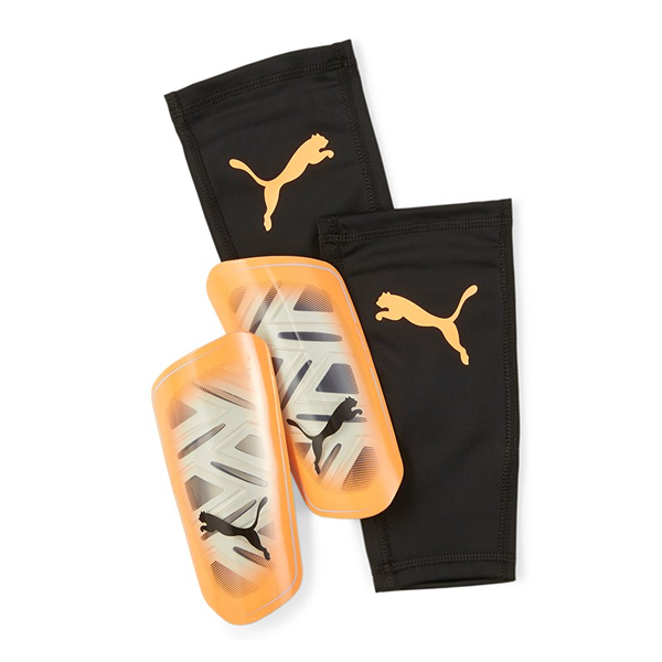 Puma Ultra Flex Sleeve Shinguard (Neon Citrus/Diamond Silver)