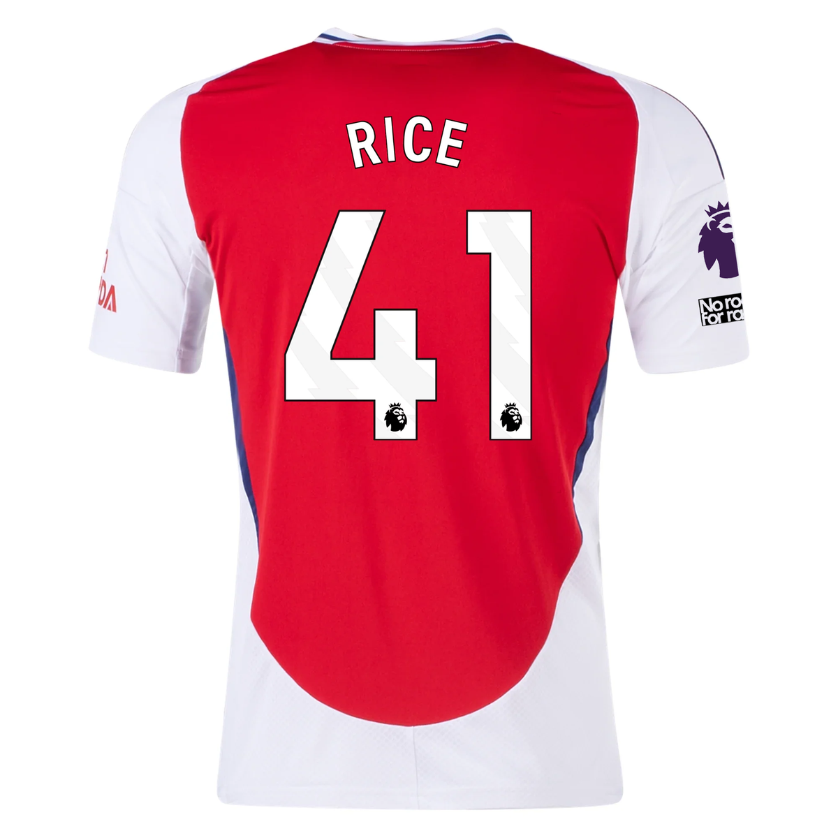 adidas Arsenal Declan Rice Home Jersey w/ EPL + No Room For Racism Patches 24/25 (Better Scarlet/White)