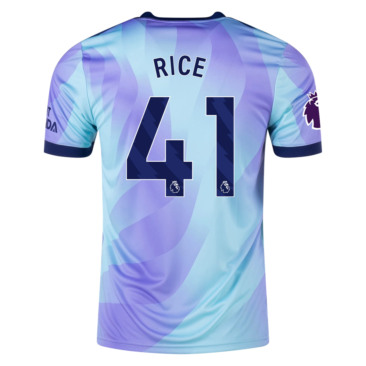 adidas Arsenal Declan Rice Third Jersey w/ EPL Patch 24/25 (Clear Aqua/Light Flash Purple)